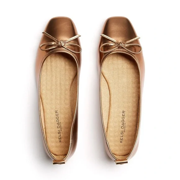 NWT Kelsi Dagger Brooklyn Frankie Ballet Flats in Copper - Picture 2 of 6